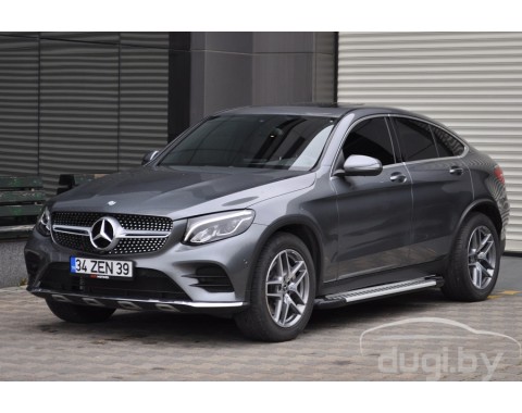 Пороги алюминиевые "Artemis" для Mercedes-Benz GLC Coupe